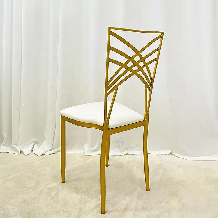 Luxury European Gold Stainless Steel Dining Chairs for Hotels for Weddings Events Banquets - Image 2
