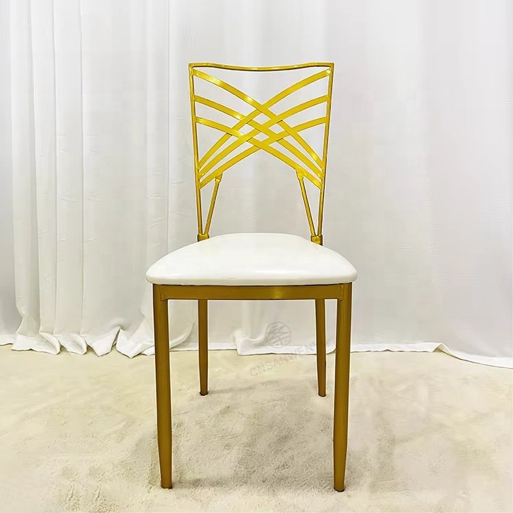 Luxury European Gold Stainless Steel Dining Chairs for Hotels for Weddings Events Banquets - Image 4