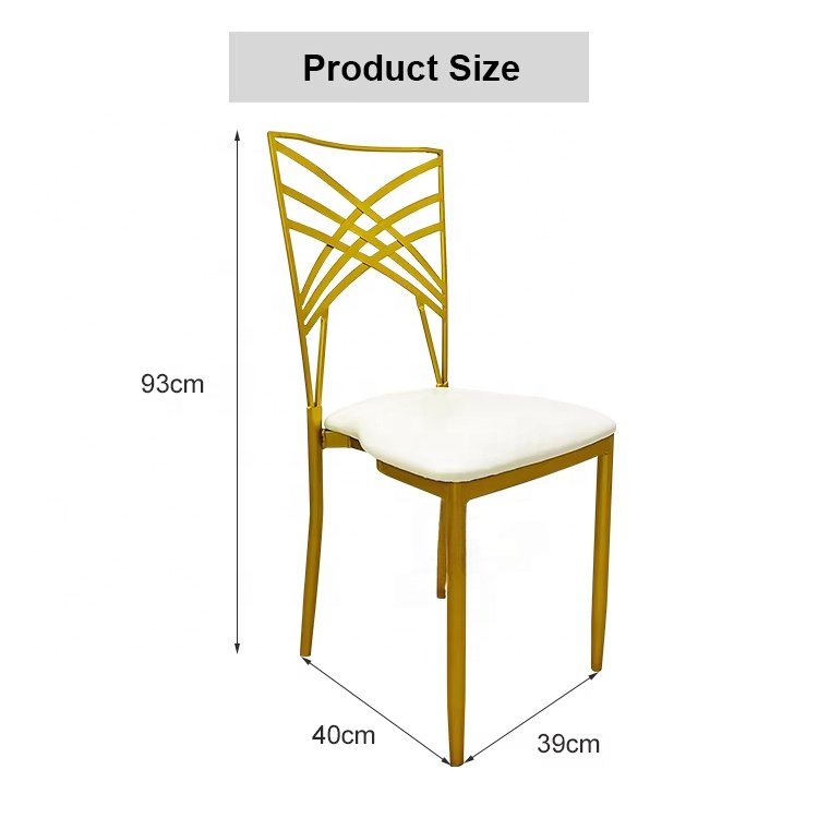 Luxury European Gold Stainless Steel Dining Chairs for Hotels for Weddings Events Banquets - Image 5